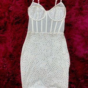 White rhinestone dress